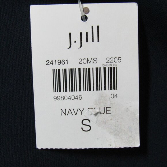 J Jill Wearever Easy Care Navy Blue Knit Tunic 3/4 Sleeve Top Size S New Tag - Picture 6 of 9